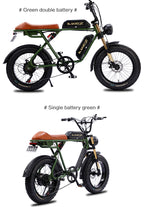 750W 48V Lithium-Powered FAT Tire Electric Bike 20-Inch City Ebike With 7-Speed Gears and Dual Battery Steel Frame