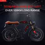 750W 48V Lithium-Powered FAT Tire Electric Bike 20-Inch City Ebike With 7-Speed Gears and Dual Battery Steel Frame