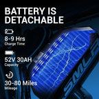 Mountain Exercise Electric Bike 52v/30AH Lithium Battery Mountain Ebike Hydraulic Disc Brake Fat Tire Snow Electric Bicycle
