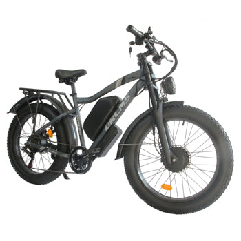 2000W Dual Motors 52V Fat Tire Electric Bike 25Ah Battery Hydraulic Brakes Aluminum Frame Long Range Fat Bike